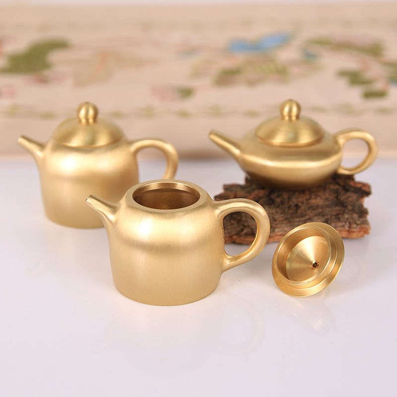 Vintage Collectible Furniture - Messing mini-theepot, Chinese stijl desktopdecor, creatief