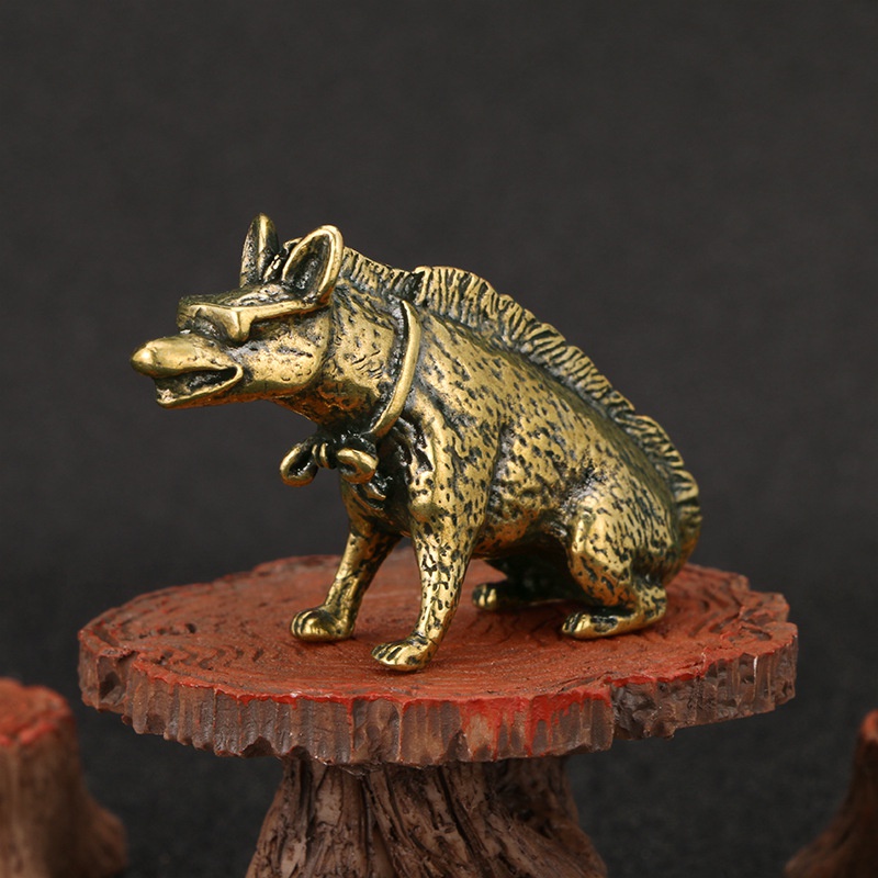 Vintage Collectible Accessories - Messing Hyaenidae met ogen Standbeeld Miniaturen