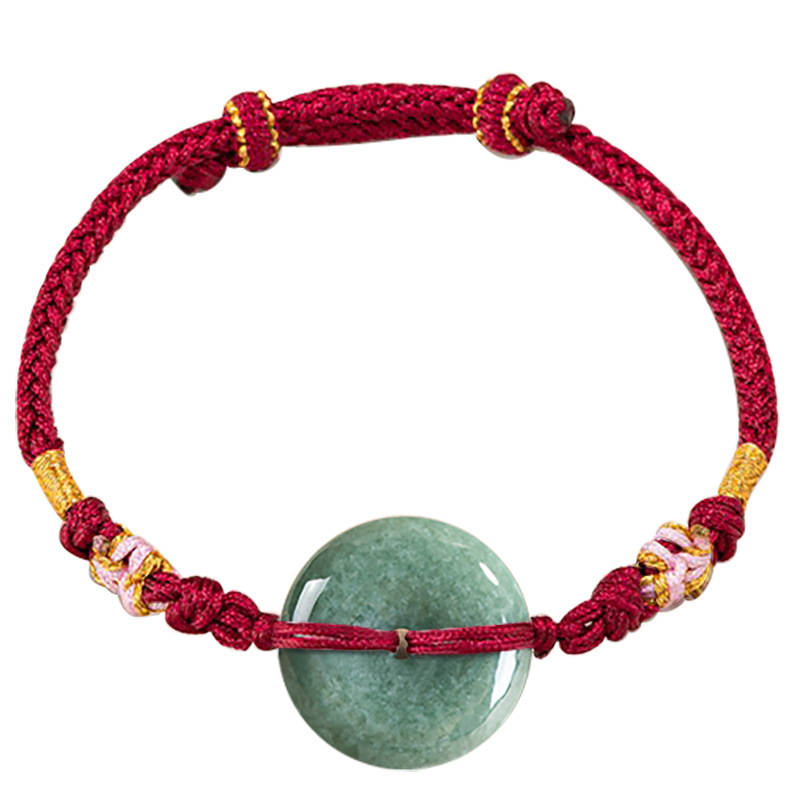 Vintage Collectible Item - Groene Myanmar Jadeïet Donut Armband Designer