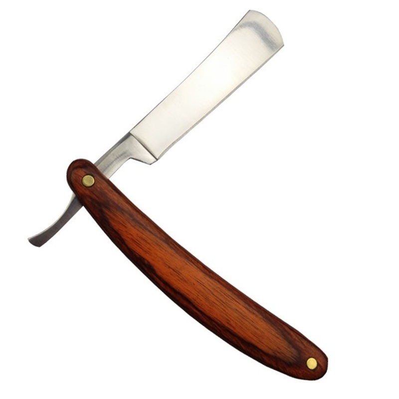 Vintage Collectible Knife - Vintage houten handvat rechte rand roestvrij