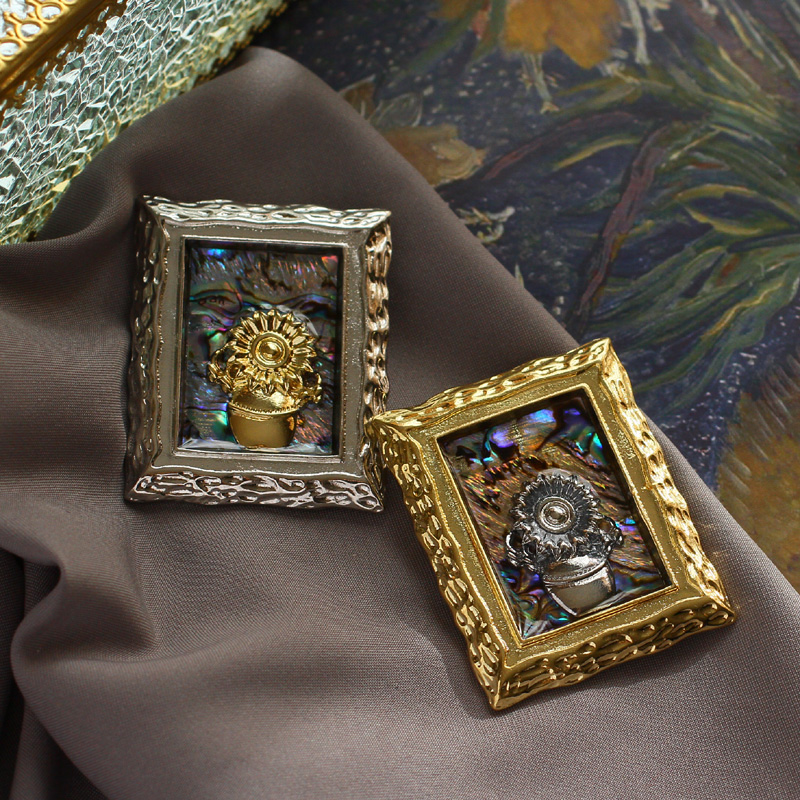 Collectible Vintage Brooches - Muylinda Vintage Van Gogh Zonnebloem Broches