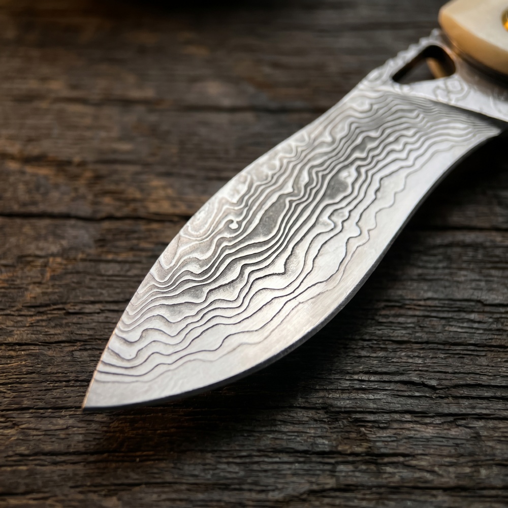 Vintage Damascustaal klein vou - Vintage Collectible Knife recensie en prijs