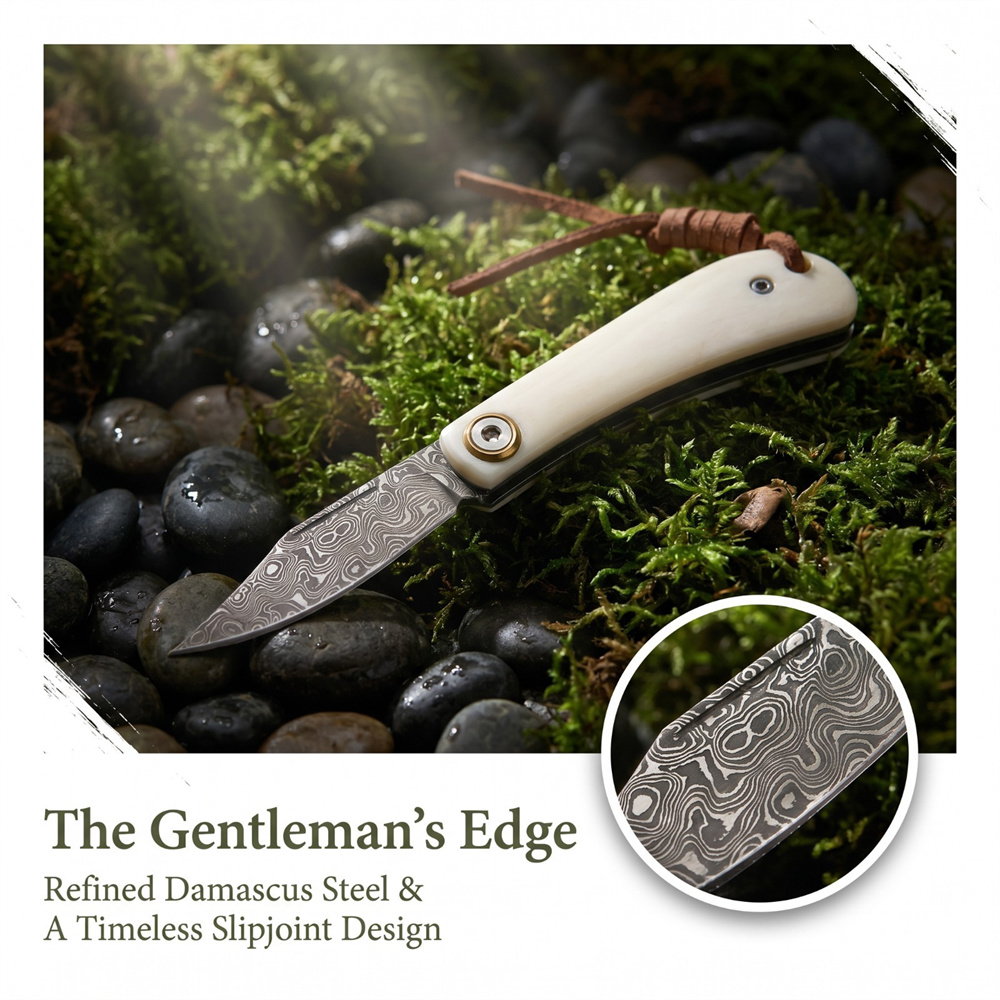 Compact vintage Damascus vouwm - Vintage Collectible Knife recensie en prijs