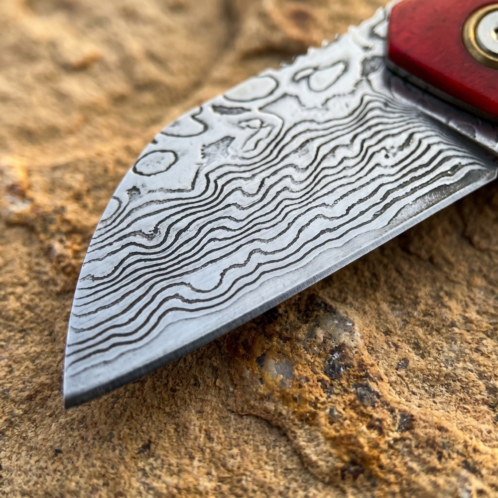 Vintage Damascus EDC vouwmes,  - Vintage Collectible Knife recensie en prijs