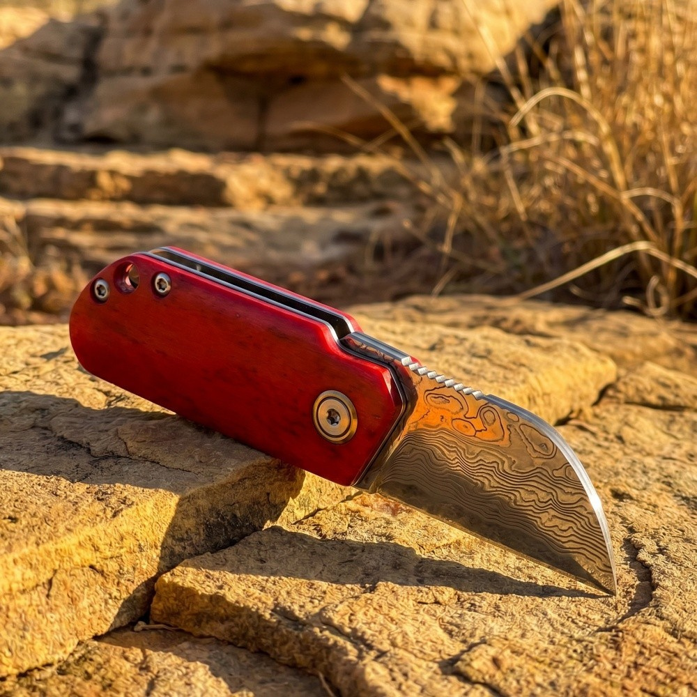 Vintage Damascus EDC vouwmes,  - Vintage Collectible Knife recensie en prijs